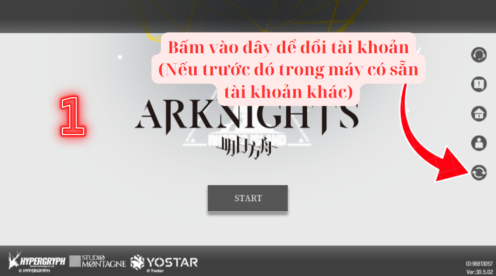 Hướng dẫn đăng nhập và đổi bind game Arknights máy chủ quốc tế